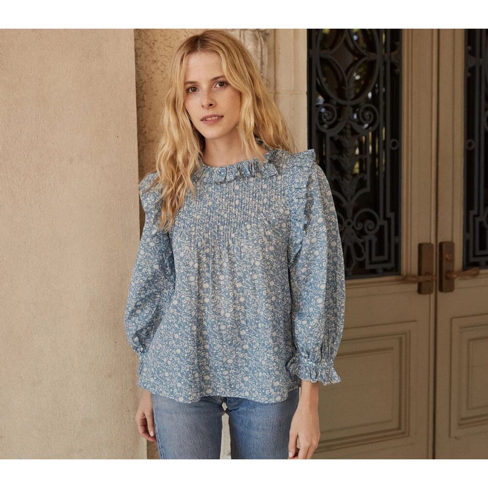 Doen Fleur Top China Blue Mini Earl Floral XS